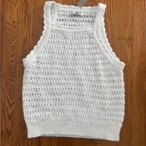 J. Crew White Crochet Tank Top